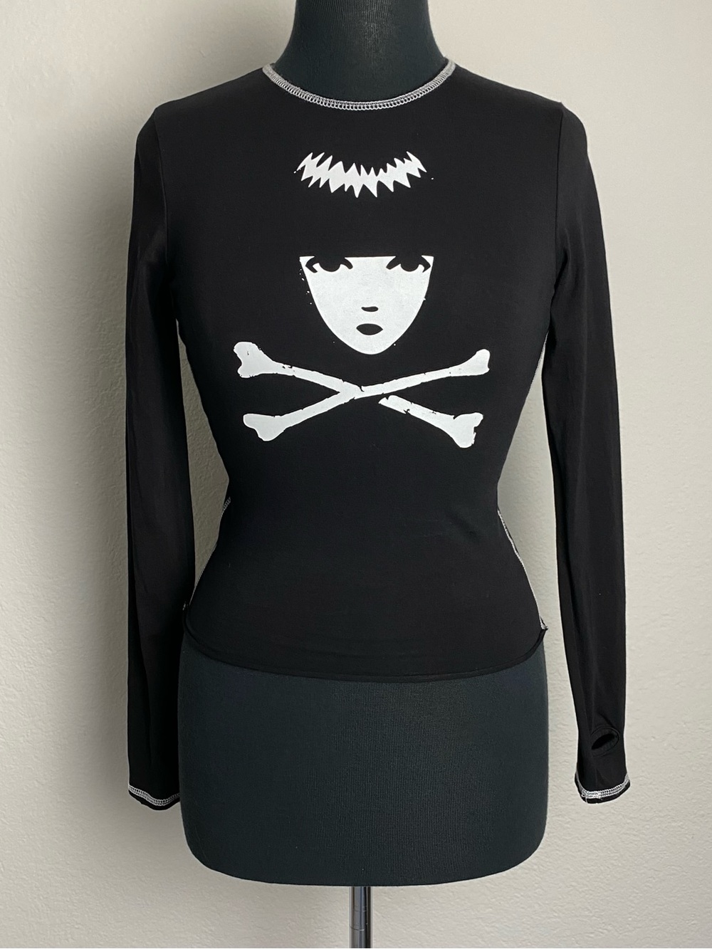 Dolls Kill x Emily The Strange Stay Distant Long Sleeve Top XS